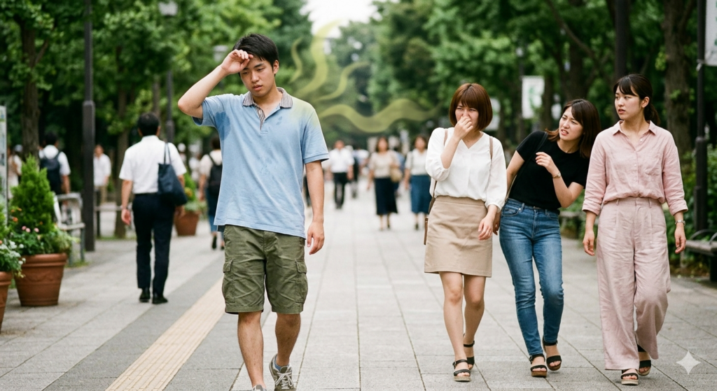 体臭（ワキガ）が気になる男性のイメージ画像
