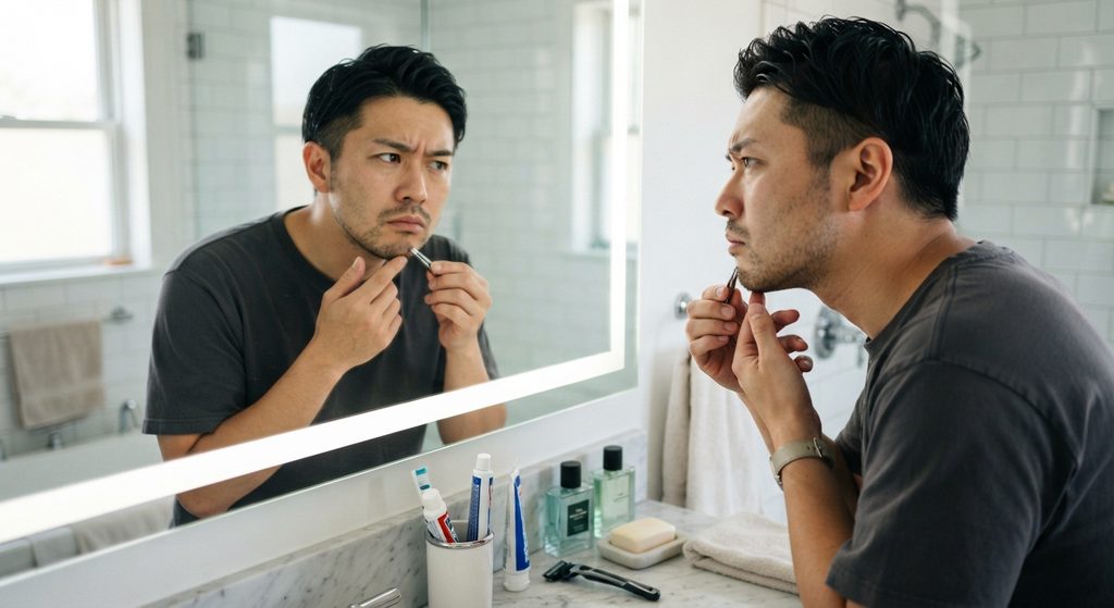 髭を抜くと濃くなる?薄くなる?生えなくなる?ピンセットでヒゲを抜く 男性 イメージ画像
