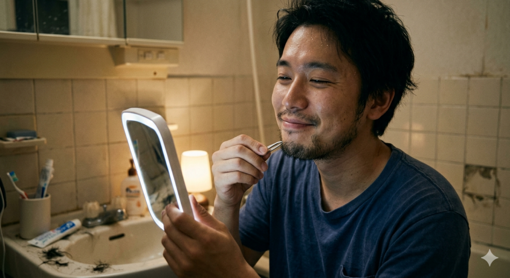 ひげ抜きがやめたらない男性のイメージ画像