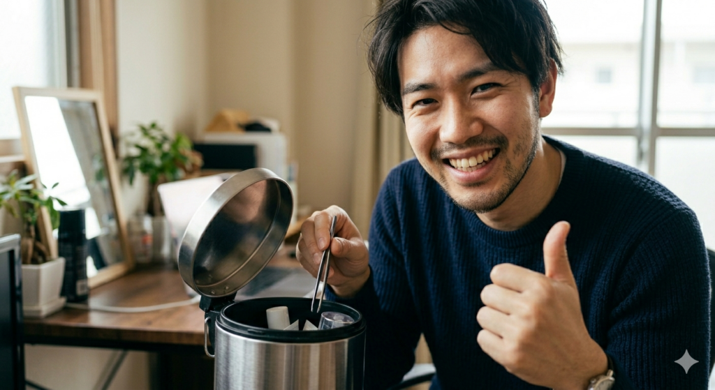 ひげ抜きの癖を治した男性のイメージ画像