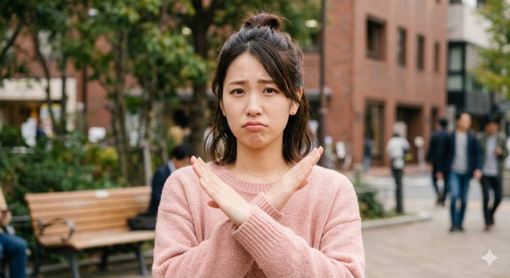 胸毛を嫌がる女性のイメージ画像