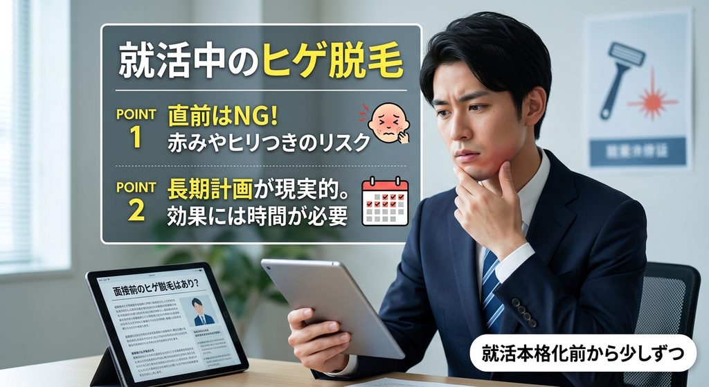 面接前にヒゲ脱毛を始めるのはあり?
