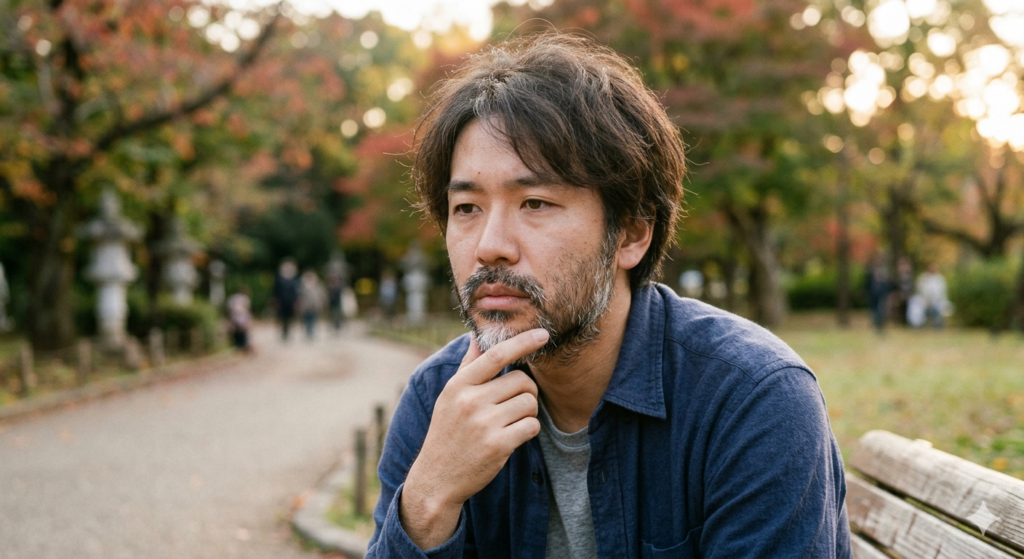 もっと早くにヒゲ脱毛を始めれば良かったと後悔する男性のイメージ画像