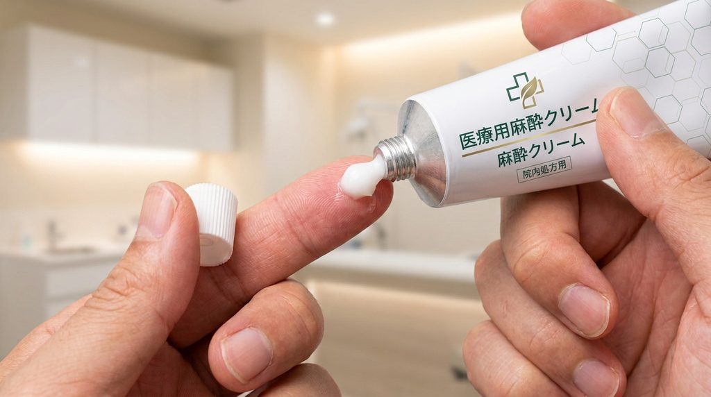 痛みが心配な男性にも麻酔クリームを用意をするイメージ画像