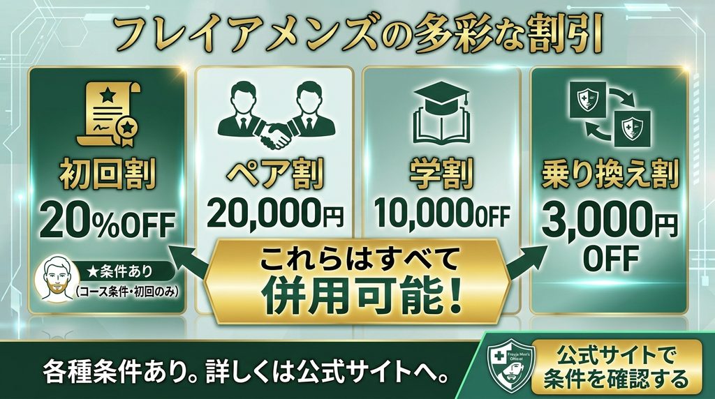 フレイアメンズの割引制度