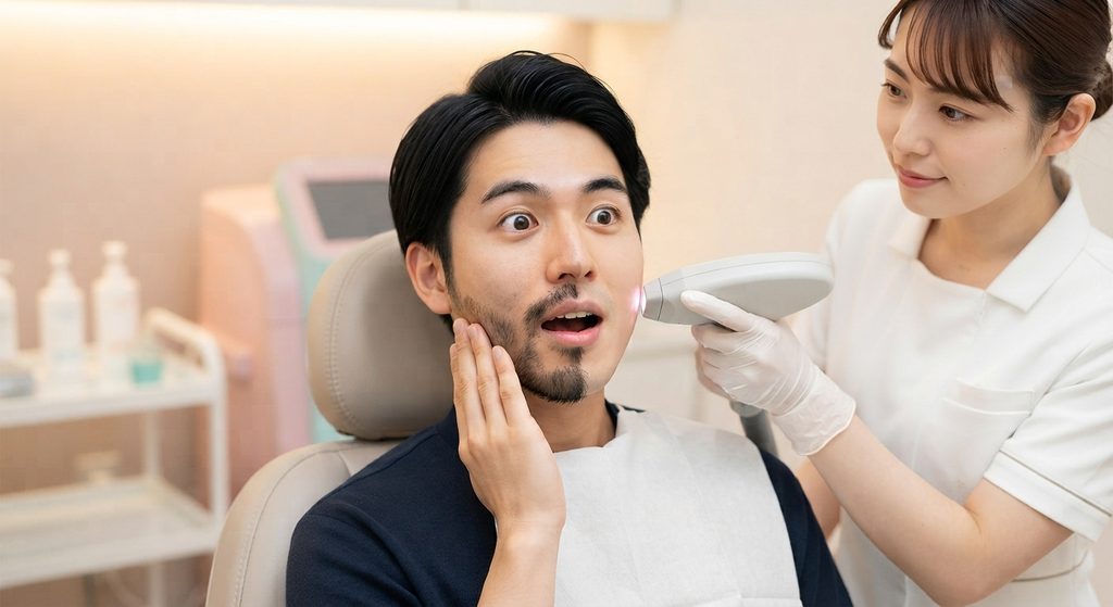 メンズTBCスーパー脱毛でその場で毛がなくなるイメージ画像
